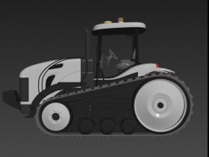 white tractor agriculture 3D Model