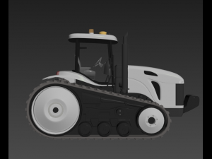 white tractor agriculture 3D Model