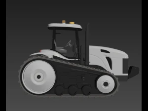 white tractor agriculture 3D Model