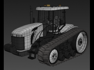 white tractor agriculture 3D Model