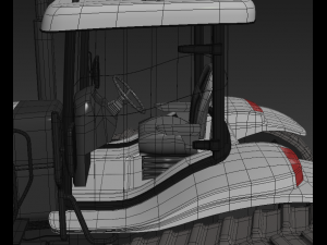 white tractor agriculture 3D Model