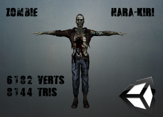zombie hara-kiri 3D 模型 .c4d .max .obj .3ds .fbx .stl .blend 