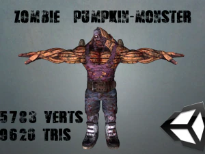 mostro-zucca zombie Modello 3D