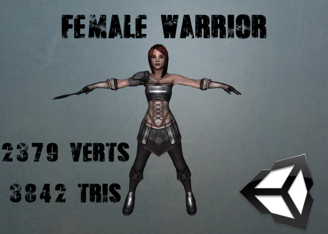 female warrior 3D Model .c4d .max .obj .3ds .fbx .stl .blend 