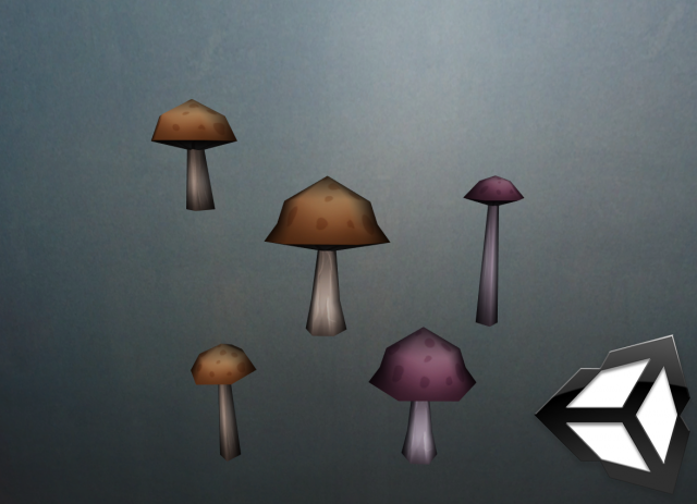 mushrooms low-poly set Modèle 3D .c4d .max .obj .3ds .fbx .stl .blend 