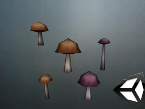 set di funghi a basso numero di poligoni Modello 3D