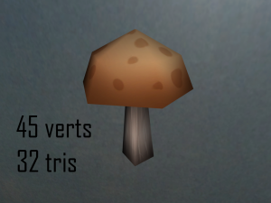mushrooms low-poly set Modèle 3D