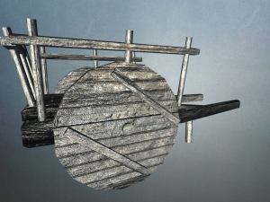 wooden cart Modèle 3D