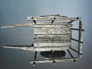 wooden cart Modèle 3D
