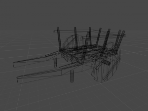 wooden cart Modèle 3D
