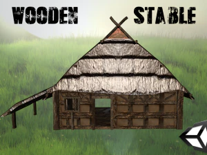 wooden stable unity 3D Model
