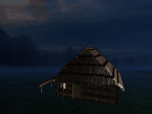 wooden stable unity 3D Model