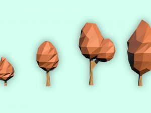 aaa low poly nature tree models 3d 3D-Modell