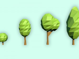 aaa low poly nature tree models 3d 3D-Modell