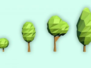 aaa low poly nature tree models 3d 3D Model