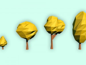 aaa low poly nature tree models 3d 3D-Modell