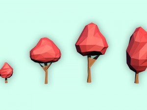 aaa low poly nature tree models 3d 3D-Modell