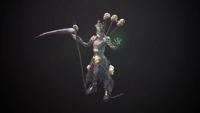 necromant game low poly 3D Model .c4d .max .obj .3ds .fbx .stl .blend 
