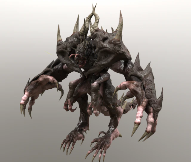 four hands monster 3D Model .c4d .max .obj .3ds .fbx .stl .blend 