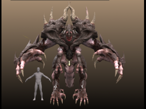 four hands monster 3D Model