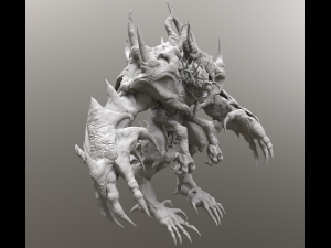 four hands monster 3D Model