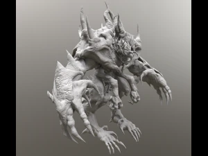 four hands monster 3D Model