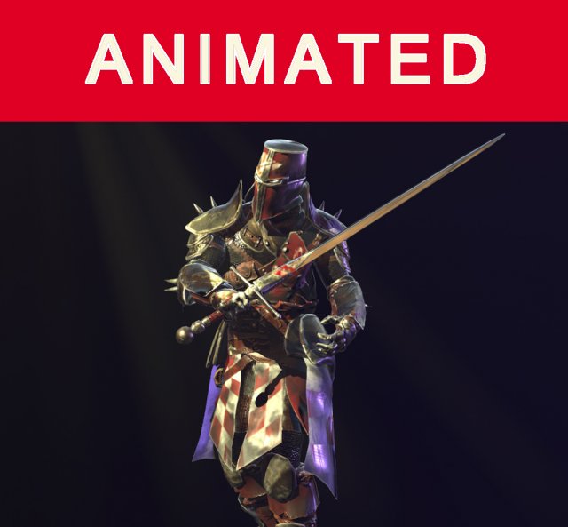 crusader knight Modèle 3D .c4d .max .obj .3ds .fbx .stl .blend 