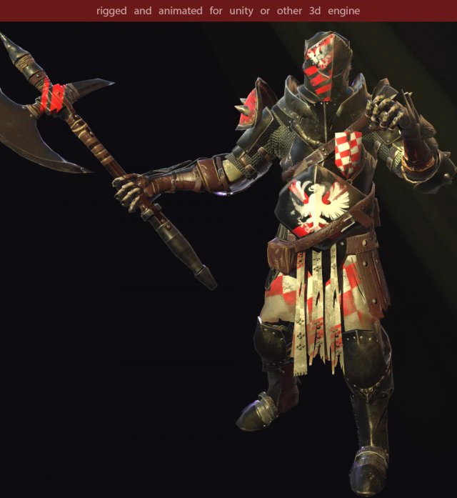 heavy knight 3D Model .c4d .max .obj .3ds .fbx .stl .blend 
