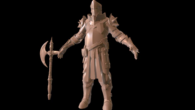 heavy knight 3D Model .c4d .max .obj .3ds .fbx .stl .blend