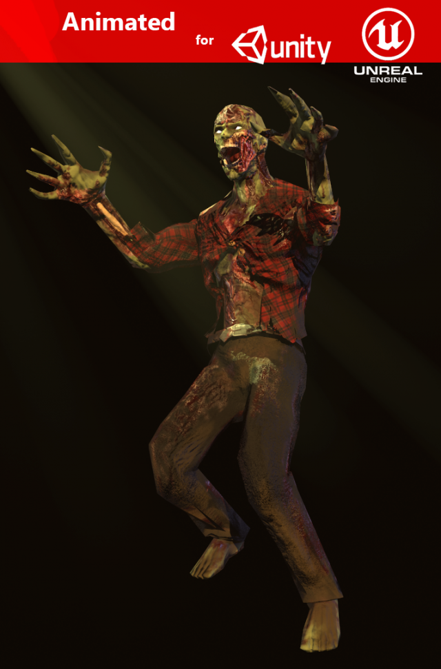 zombie 3D Model .c4d .max .obj .3ds .fbx .stl .blend 