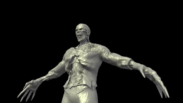 zombie high poly 3D 模型 .c4d .max .obj .3ds .fbx .stl .blend 