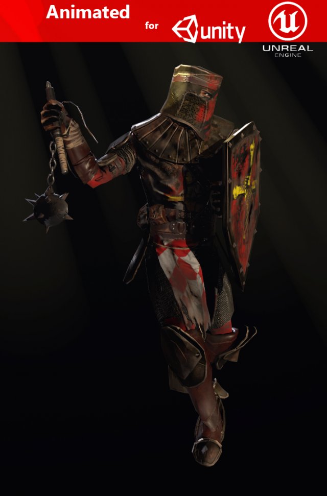 crusader with a club 3D 模型 .c4d .max .obj .3ds .fbx .stl .blend 