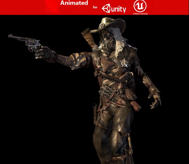 hellish sheriff Modello 3D .c4d .max .obj .3ds .fbx .stl .blend 