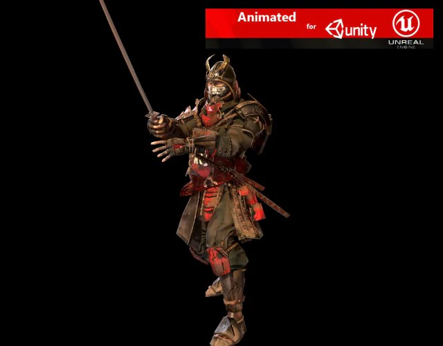 samurai 3D Model .c4d .max .obj .3ds .fbx .stl .blend 