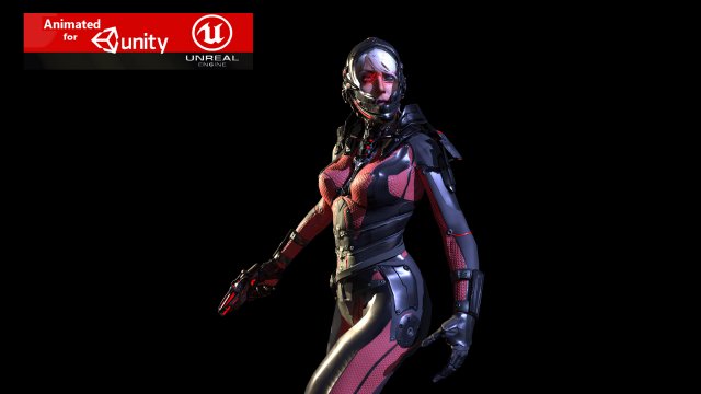 sci-fy girl 3D Model .c4d .max .obj .3ds .fbx .stl .blend 