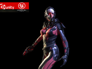 sci-fy girl Model 3D