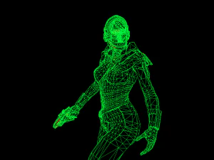 공상 과학 소녀 3D 모델