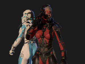 공상 과학 소녀 3D 모델