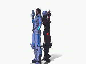 공상 과학 소녀 3D 모델