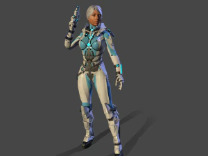 공상 과학 소녀 3D 모델