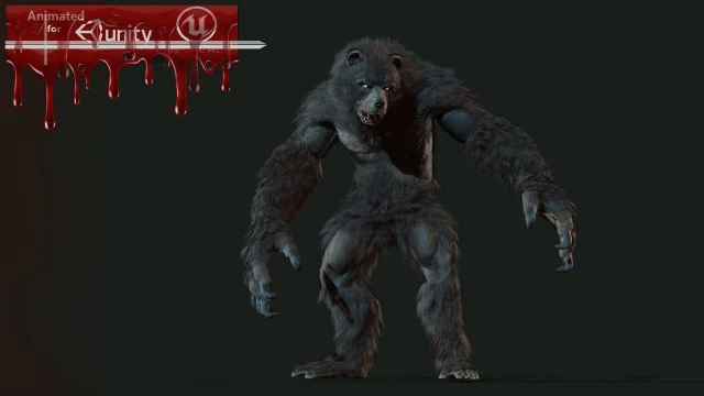 werebear 3D Model .c4d .max .obj .3ds .fbx .stl .blend