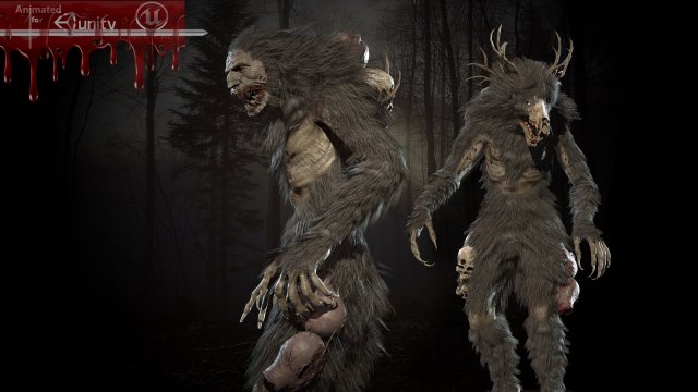 wendigo Modello 3D .c4d .max .obj .3ds .fbx .stl .blend 