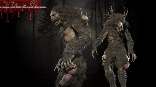 wendigo 3D Model .c4d .max .obj .3ds .fbx .stl .blend