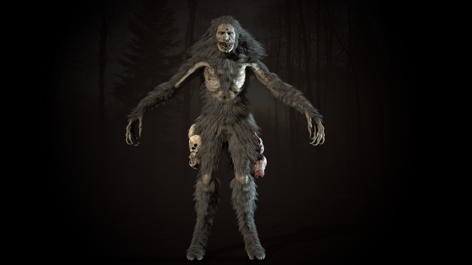 Wendigo 3D Model in Monster 3DExport