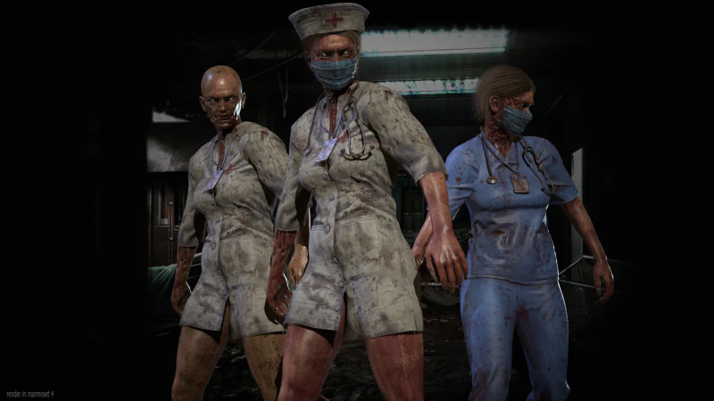 ZombieVerpleegster 3D Model .c4d .max .obj .3ds .fbx .stl .blend 