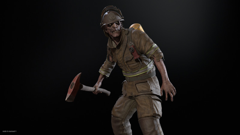 ZombieFirefighter 3Dモデル .c4d .max .obj .3ds .fbx .stl .blend