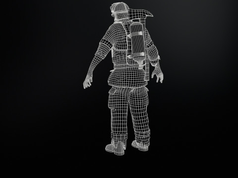 ZombieFirefighter 3Dモデル