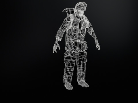 ZombieFirefighter 3Dモデル