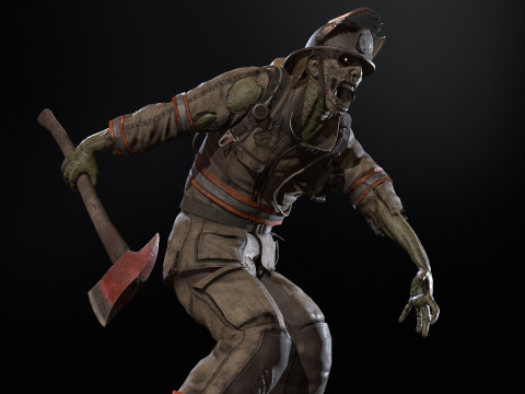 ZombieFirefighter 3Dモデル