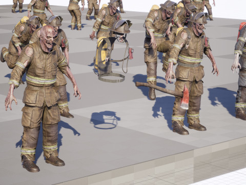 ZombieFirefighter 3Dモデル